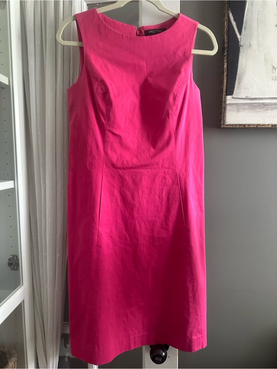 Etcetera Dresses & Skirts - Etcetera Hot Pink Sleeveless Sheath Midi Cotton Dress